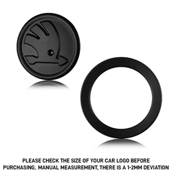 Premium ABS Car Steering Wheel Emblem Decoration Accessories - 1pcs Sticker (Matte black)