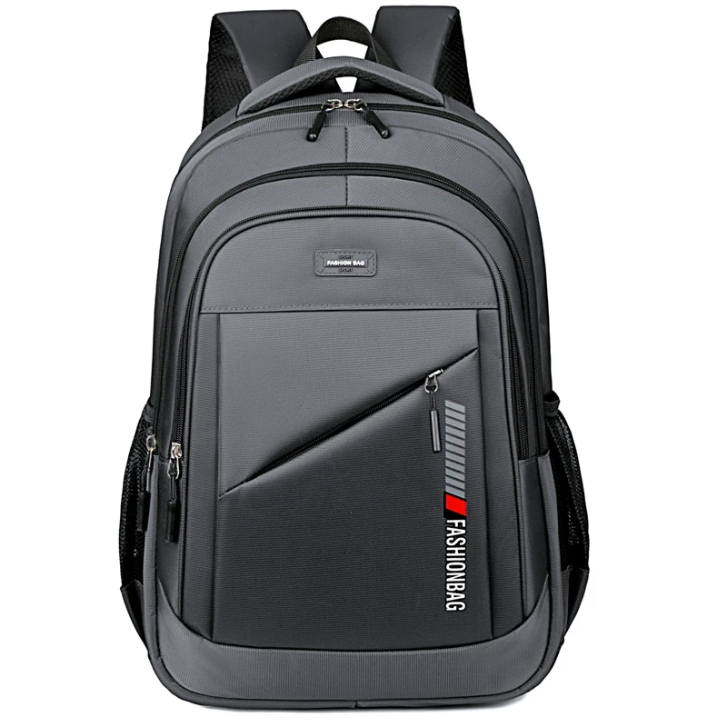 Men's large-capacity backpack, fashionable laptop bag, suitable for travel and business, equipped with secure zipper closure and