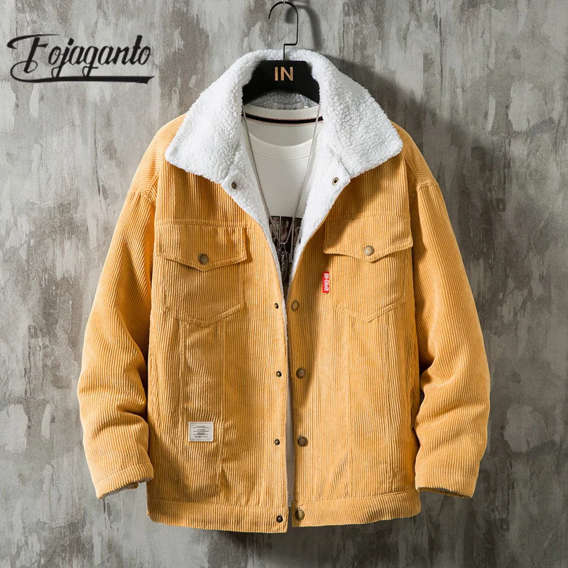 

FOJAGANTO 2023 Outdoor Casual Jacket For Men Lamb Fleece Double-Layer Slim Warm Coat High Quality Design Casual Jacket For Men