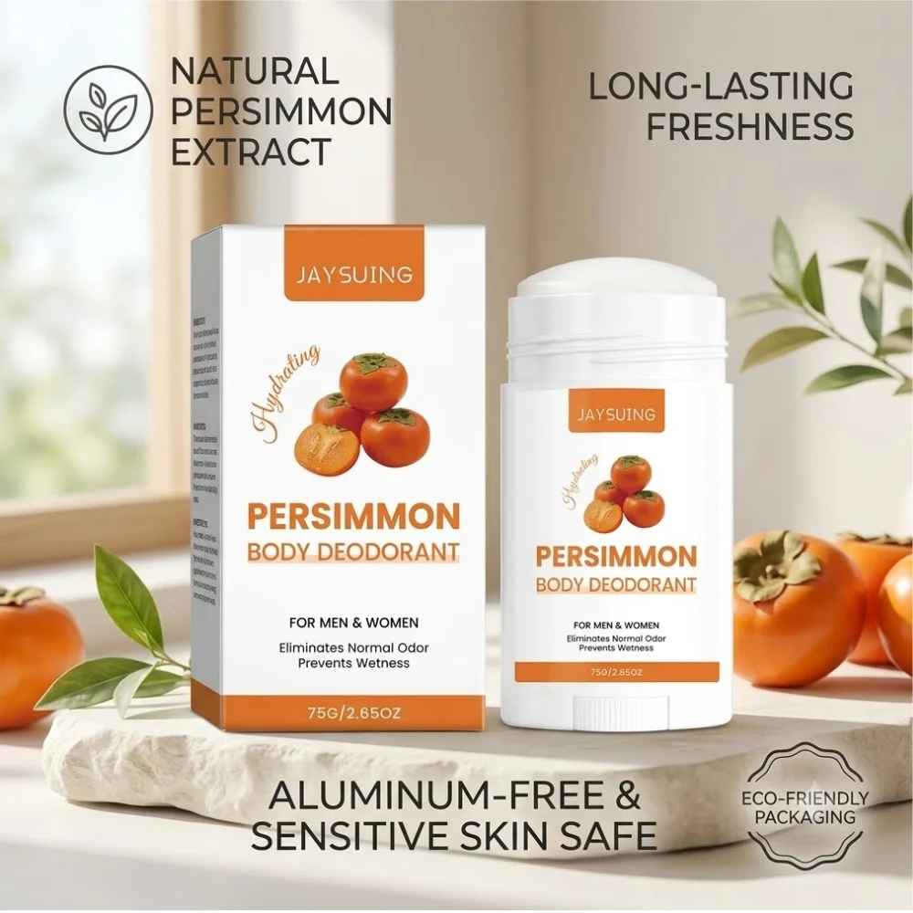 Deodorante Stick Jaysuing al Persimmon Senza Alluminio, Antitraspirante per Pelli Sensibili, Lunga Durata, Elimina gli Odori