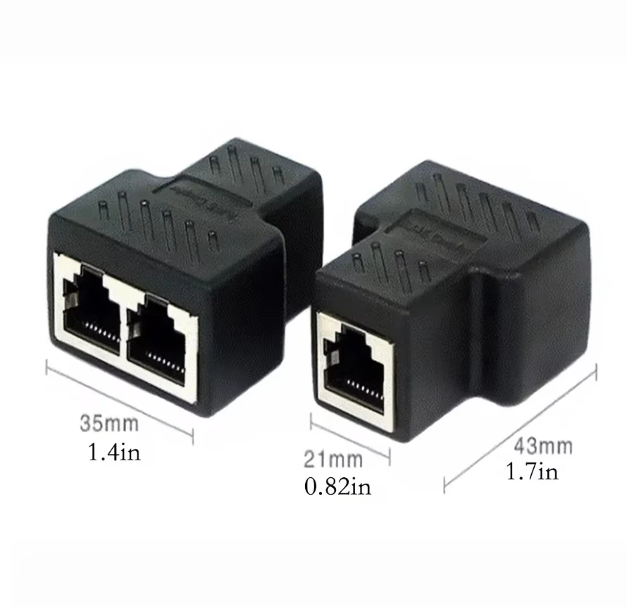 RJ45 Splitter Adapter,Aoiutrn USB 1 to 2 Network Connector Dual LAN Ethernet Socket 8P8C Extender Plug Cable for Cat5,5e, Cat6,7 - 3
