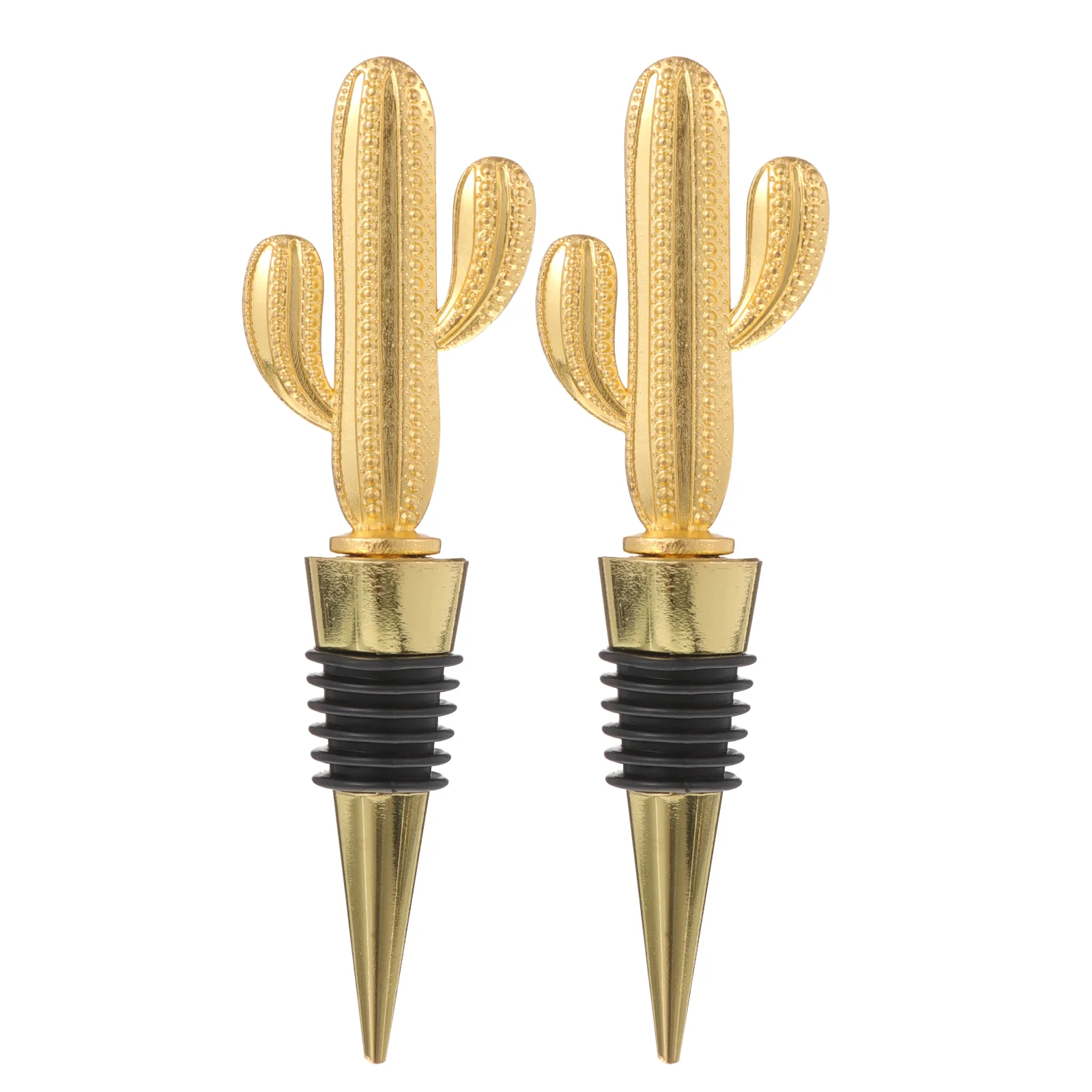 

2 Pcs Drinks Cactus Stopper Cork Bottle Stoppers for Glass Bottles Alloy Metal