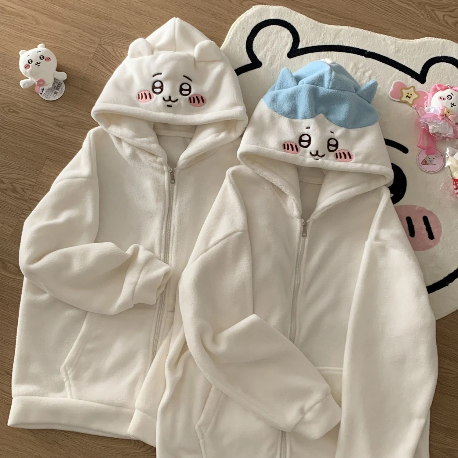 Streetwear Zipper Hoodie Y2K Womens Clothes Harajuku Gothic Kawaii Cute Embroidery Oversized Hooded Sweatshirt Jacket Coat 2