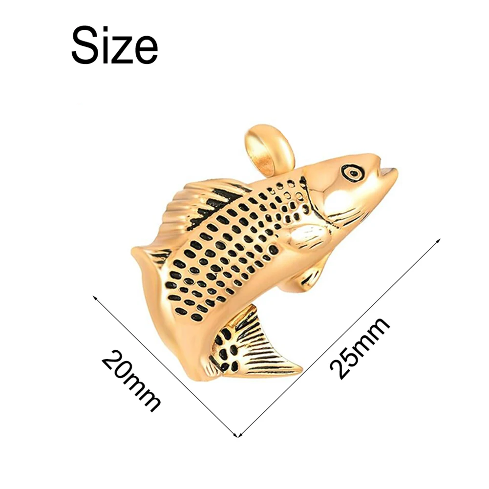 Fish Urn Cremation Necklace for Ashes Stainless Steel 4 colors Memorial Urn Necklace Keepsake Jewelry Gift Men Women 4