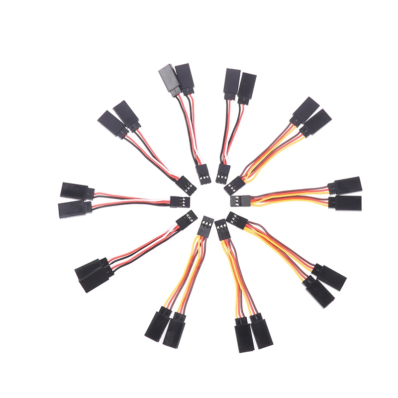 5PCS 7cm JR/Futaba Style Servo 1 To 2 Y Harness Leads Splitter Cable Male To Female Extension Lead Wire For RC Model Accessories 4
