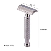 CNC 316 L Stainless Steel Material Men Safety Double Edge Razor Shaving With Non-slip Handle Hand Polished Razors 2