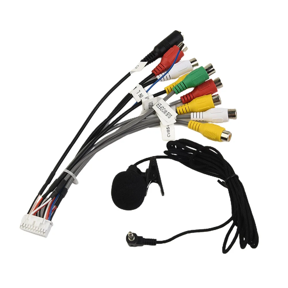 

Переходник Aux-in, фитинги для кабеля RCA, 20-контактный разъем, аксессуары для замены стерео радио из чистой меди с микрофоном