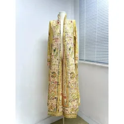 Miyake Pleated Long Sleeve Printed Dress Trench Coat Women 2023 Autumn Winter New Original Designer Turndown Collar Belted Coats