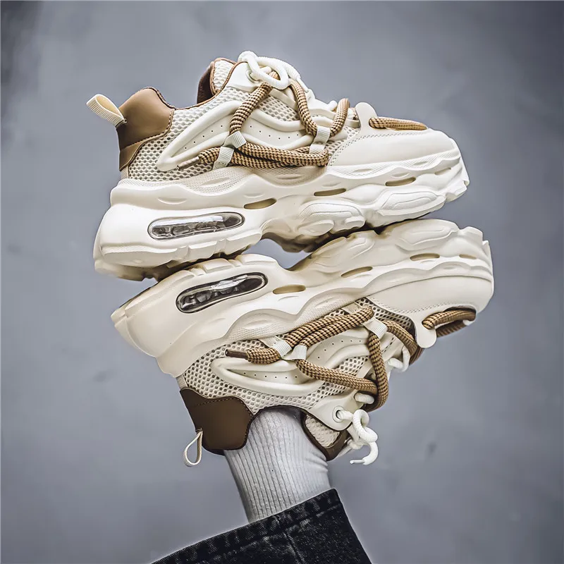 Description Picture 4 of itemCasual Man Shoes Fashion Non-slip Shoe for Men Outdoor Solid Colour Zapatillas De Hombre Mens Tennis Chunky Sneakers Thick Soled