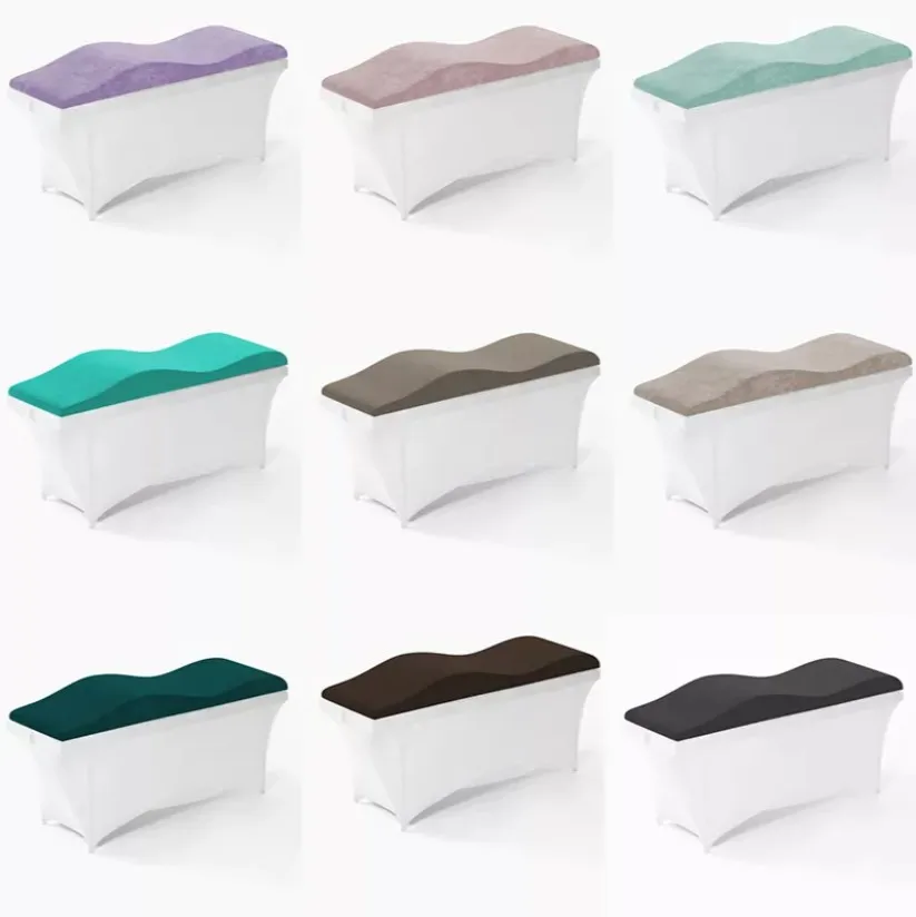 Wholesale Beauty Salon Curved Extension Lash Bed Topper Velvet Massage Table Eyelash Mattress Bed for Beauty Salon  Customized 5