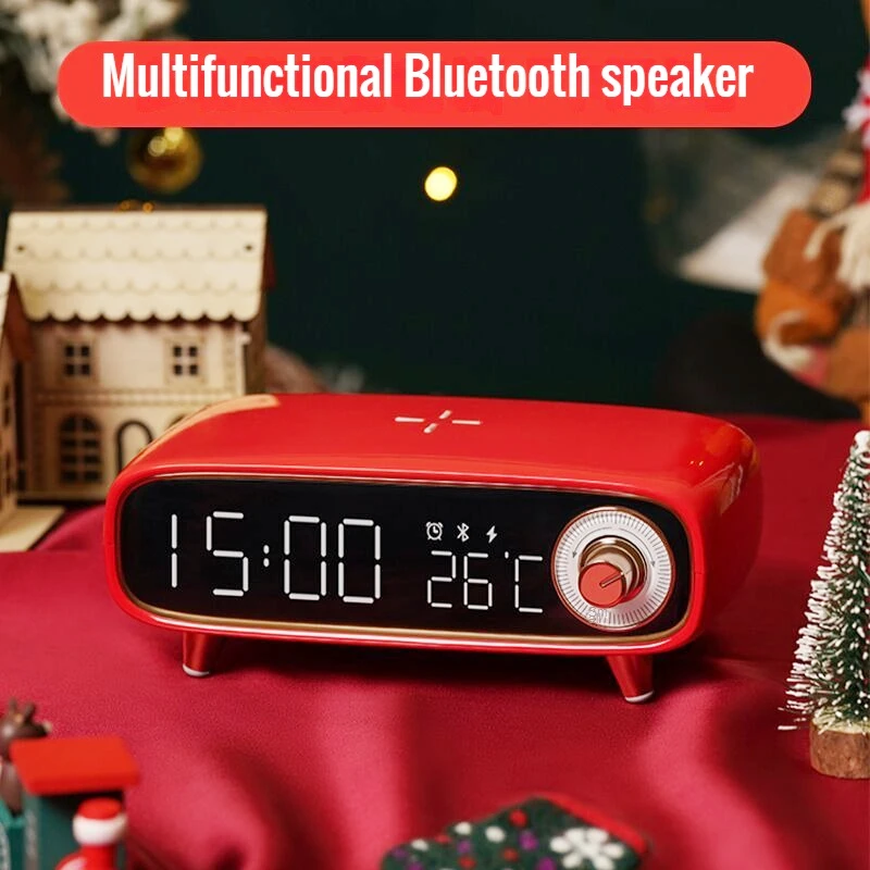 Reloj despertador multifunción Retro para teléfono móvil, cargador