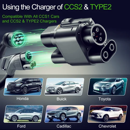 GUWIEYG DC + AC CCS2 충전기, CCS1 EV CCS2-CCS1 전기 자동차 충전기, DC 고속 EV 충전 어댑터 3