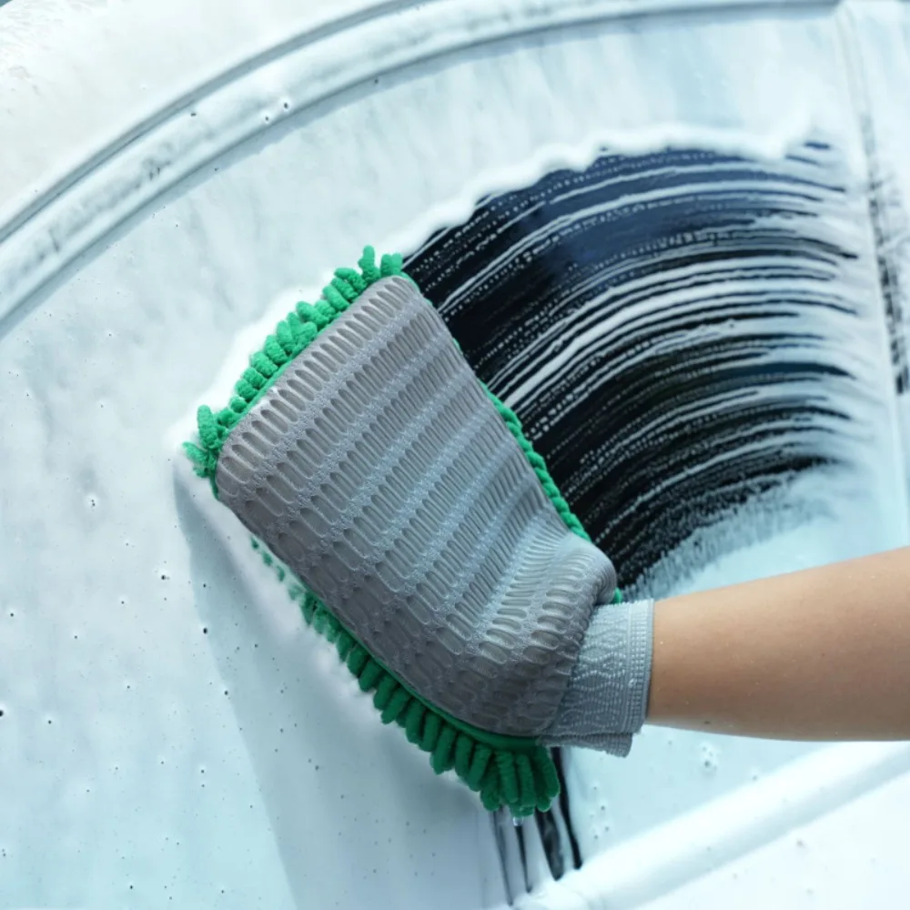 

Brush Car Washing Gloves New Washing Cleaning Microfiber Coral Fleece Gloves Double-faced Car Accessories Auto Wax Detailing