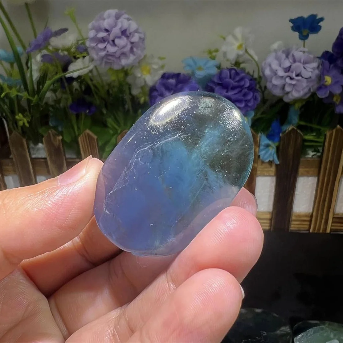 Pietra Di Palma Di Cristallo Naturale Di Pietra Di Palma Di Fluorite Blu Naturale Per La Decorazione