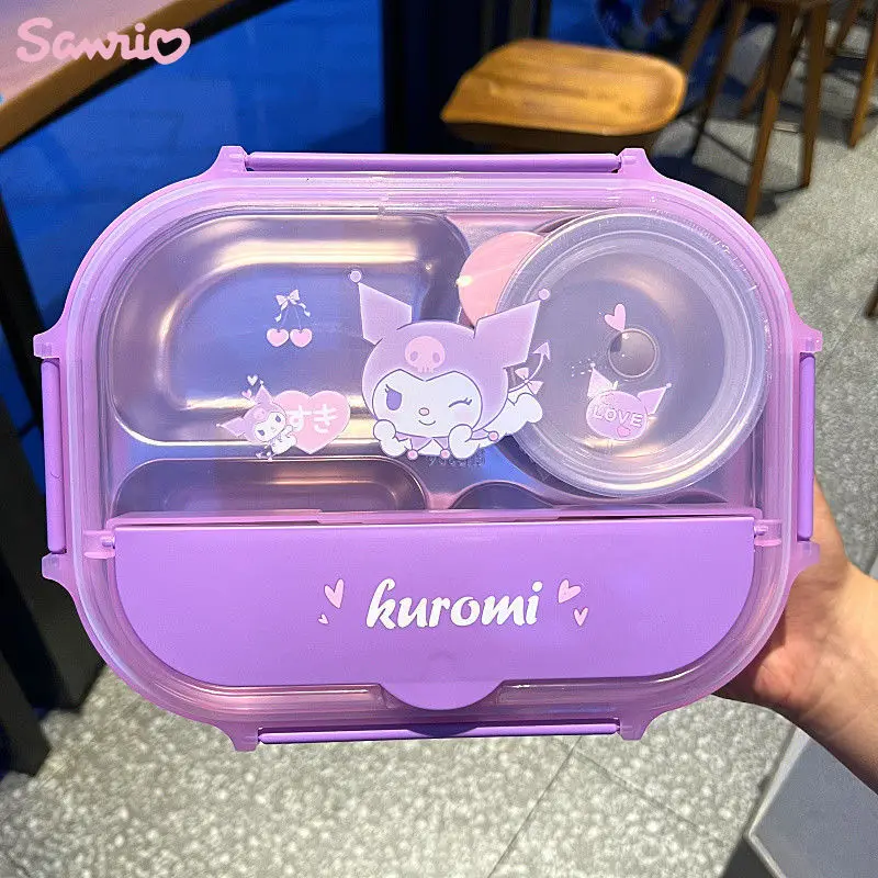 Sanrio Kuromi Hello Kitty Lunch Box My Melody Pompompurin Portable Sealed Lunch Boxes Food Storage Containers Office Bento Boxes потолочная люстра bento 630 мм e27 360вт