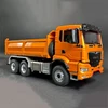 RC Trucks 1/14 6x6 RC Hydraulic Dump Truck CNC Metal Head Shell with Light and Sound System Metal RC Car Model Toys for Boys 2