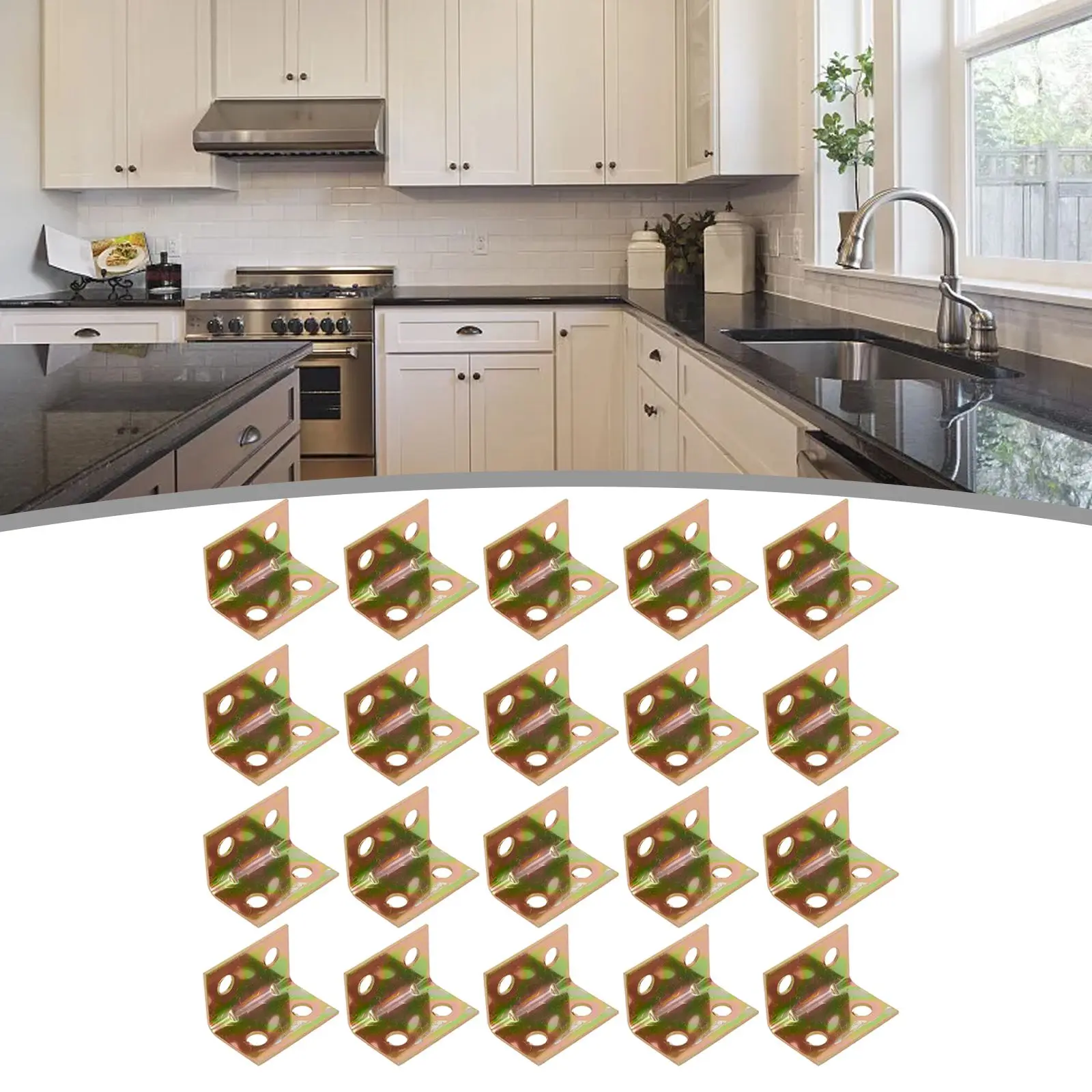 

Corner Brace Joint Angle Bracket Stainless Steel Table Fastener 20pcs Furniture Corner Cover Home Table Box Brandnew