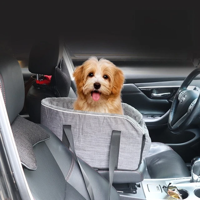 Portable Pet Car Seat with Detachable Armrest Pillow Lift Seat Safety Buckle and Central Control for Medium Small Dogs and Cats 4