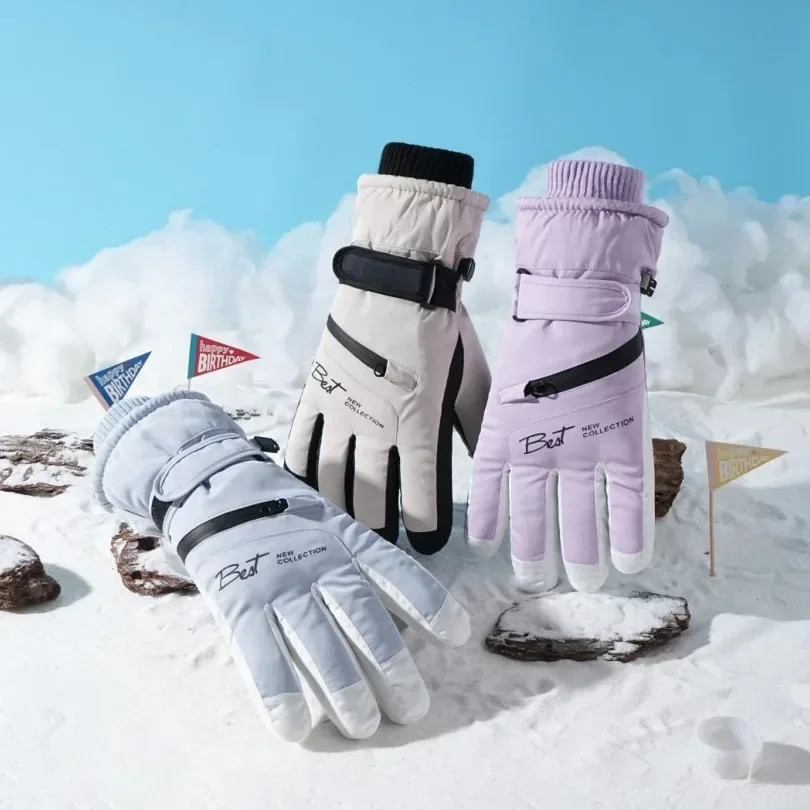 Winter Non Slip Waterproof Touch Ski Gloves Sports Gloves Snowboard Accessories Pocket Warm Men's and Women's Gloves 6