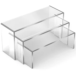 Acrylic Display Stand Set - Transparent Multifunctional Organizer for Perfume, Dolls, and Jewelry Decor (6Pcs)