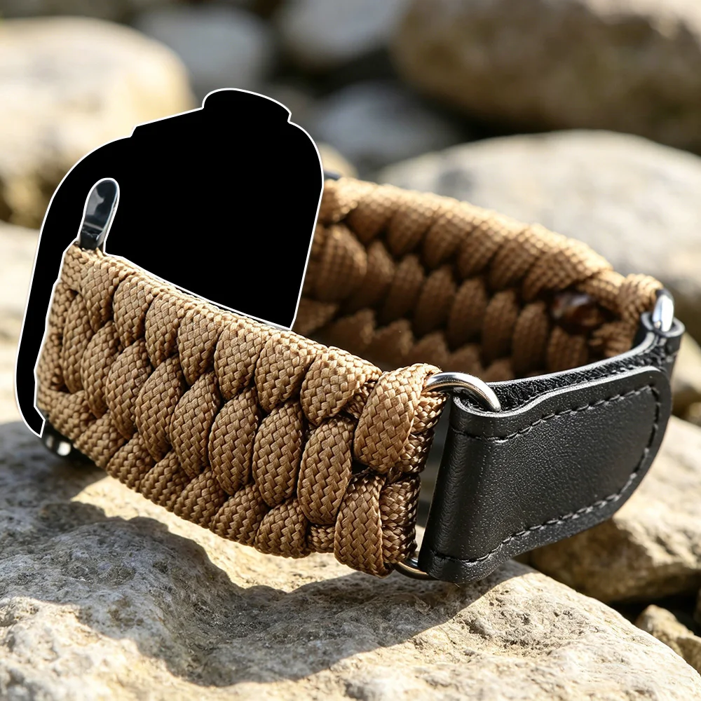 Breathable Hand-Woven Rope Band for Men - Universal Smartwatch Strap