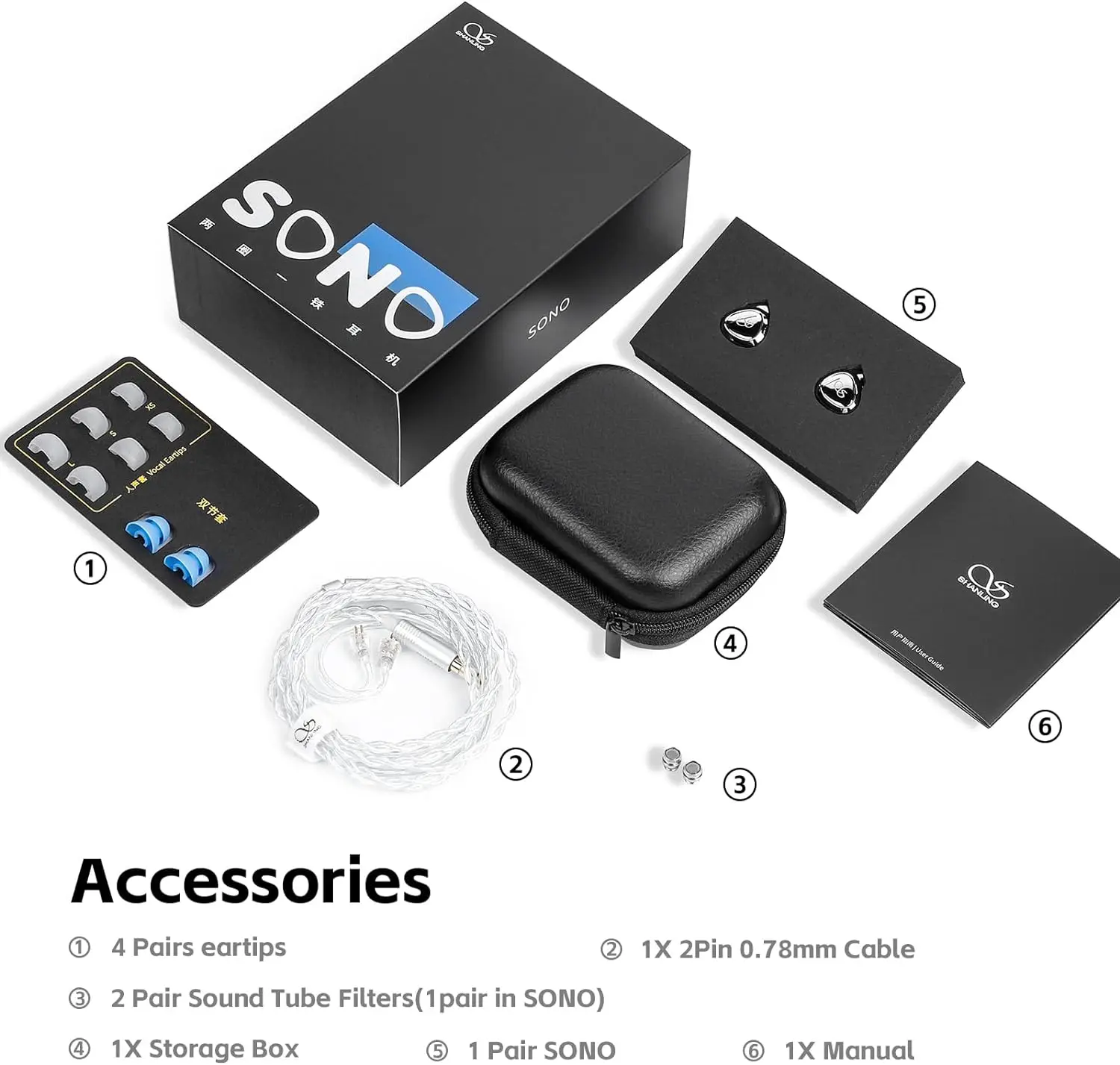 SHANLING SONO In-ear Headphones 2DD+1BA Triple Hybrid Driver In