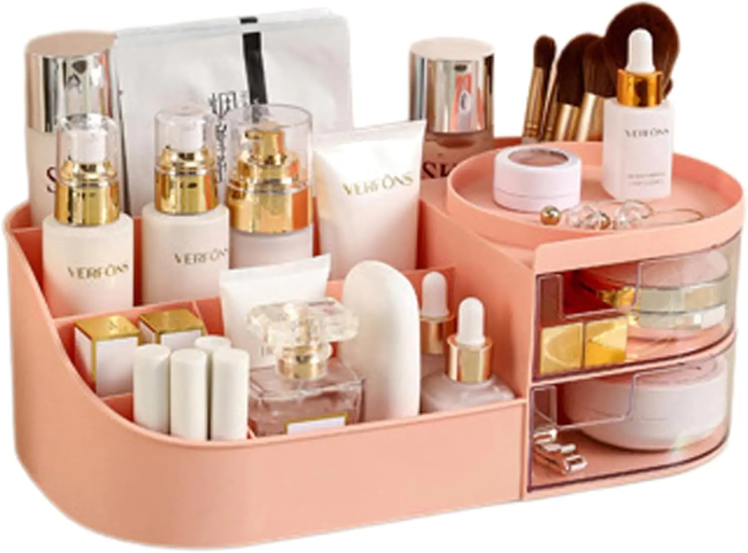 Large Capacity Cosmetic Storage Box Makeup Drawer Organizer Jewelry Nail Polish Makeup Container Desktop Sundries Storage Box 6