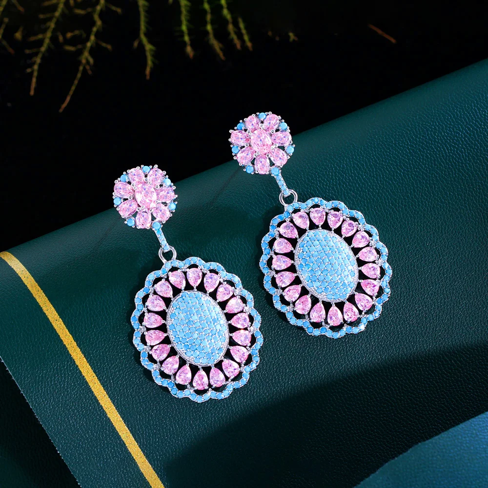 [jewelcounty] IU着用 Crystal Bouquet Earrings 全2色 Large Long Multi-Color Crystal Teardrop Rhinestone