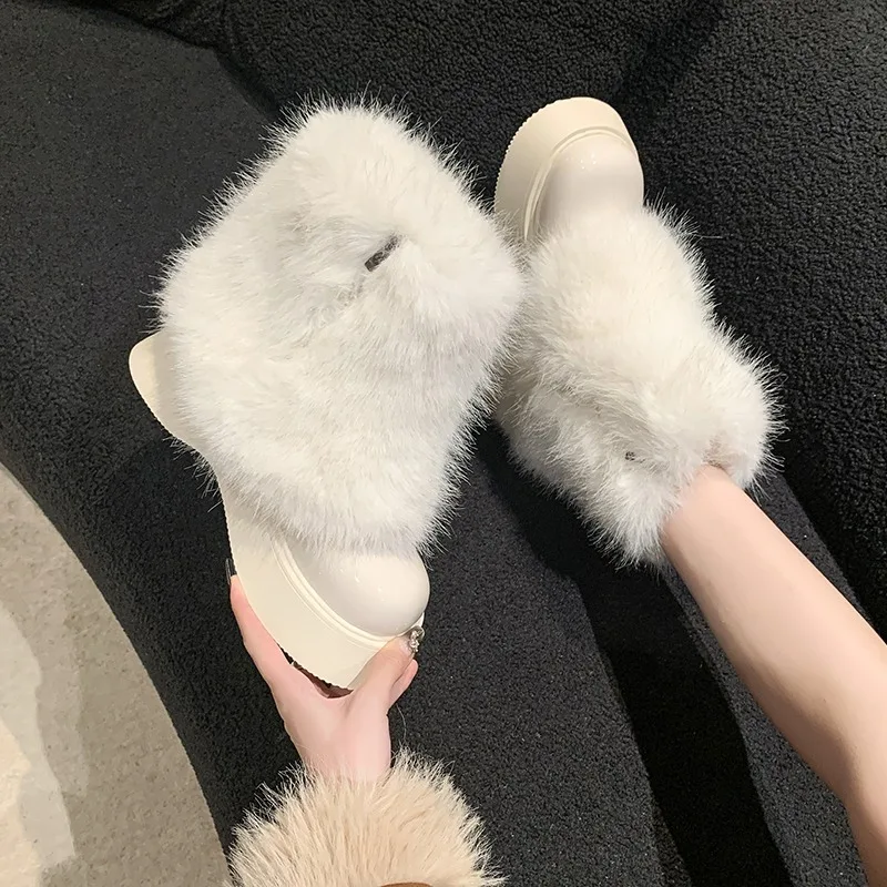 Winter Non-slip Warm Women Snow Boots Ladies Sexy Platform Thick Heel Mid Calf Booties Street Style Cotton Zip Women's Booties
