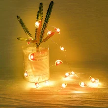 

20LED Battery Operated Led Hanging Lights Watermelon String Fairy Lights For Christmas Party Patio Bedroom Kid's Room Home Decor