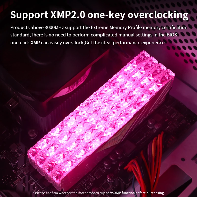 JUHOR Memoria Ram RGB DDR4 8GBX2 16GBX2 3200MHz 3600MHz Kit Dual channel Desktop Memoria Ram
