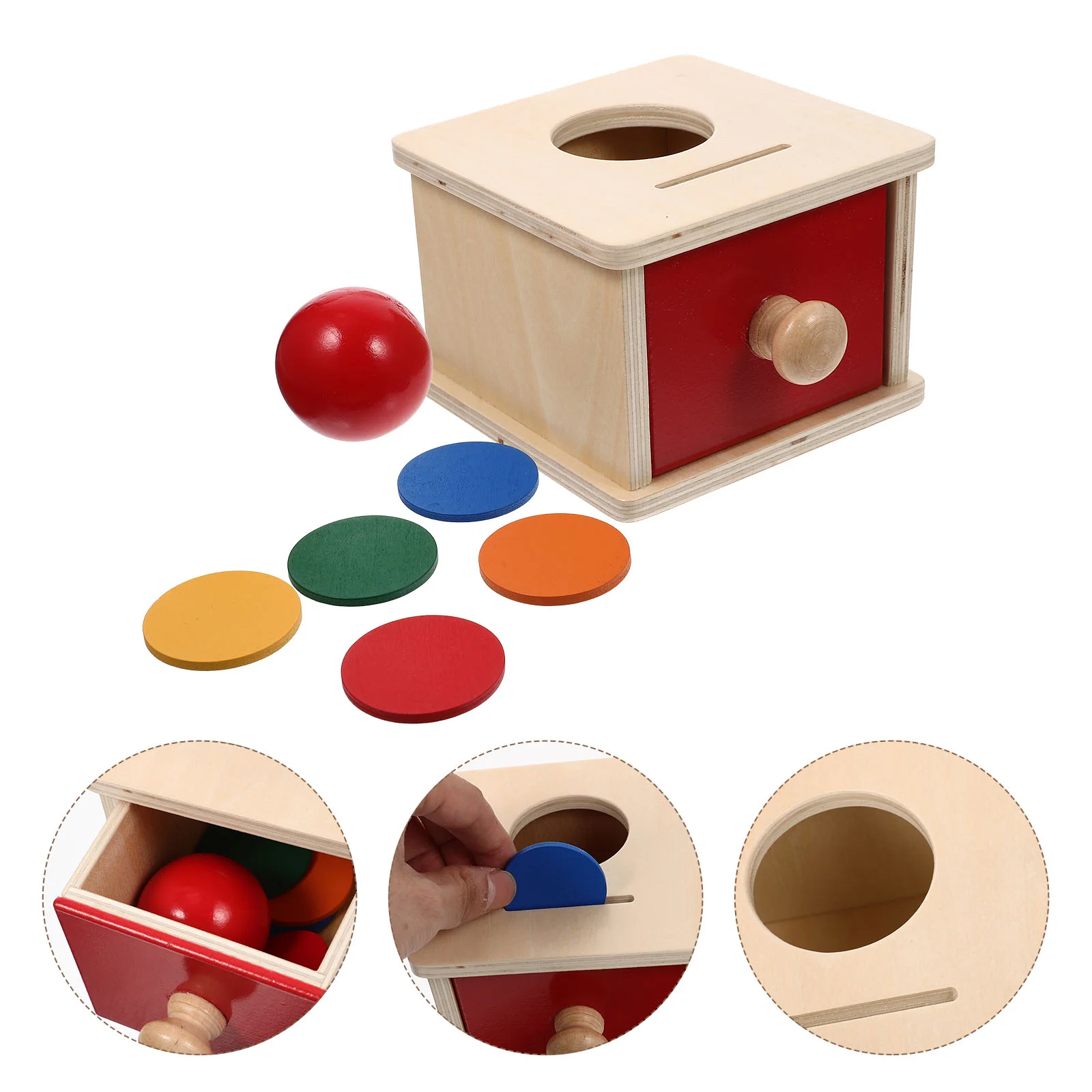 

Kids Educational Toys Montessori Teaching Aid Coin Baby Grasping Sensory Temperate Box Child