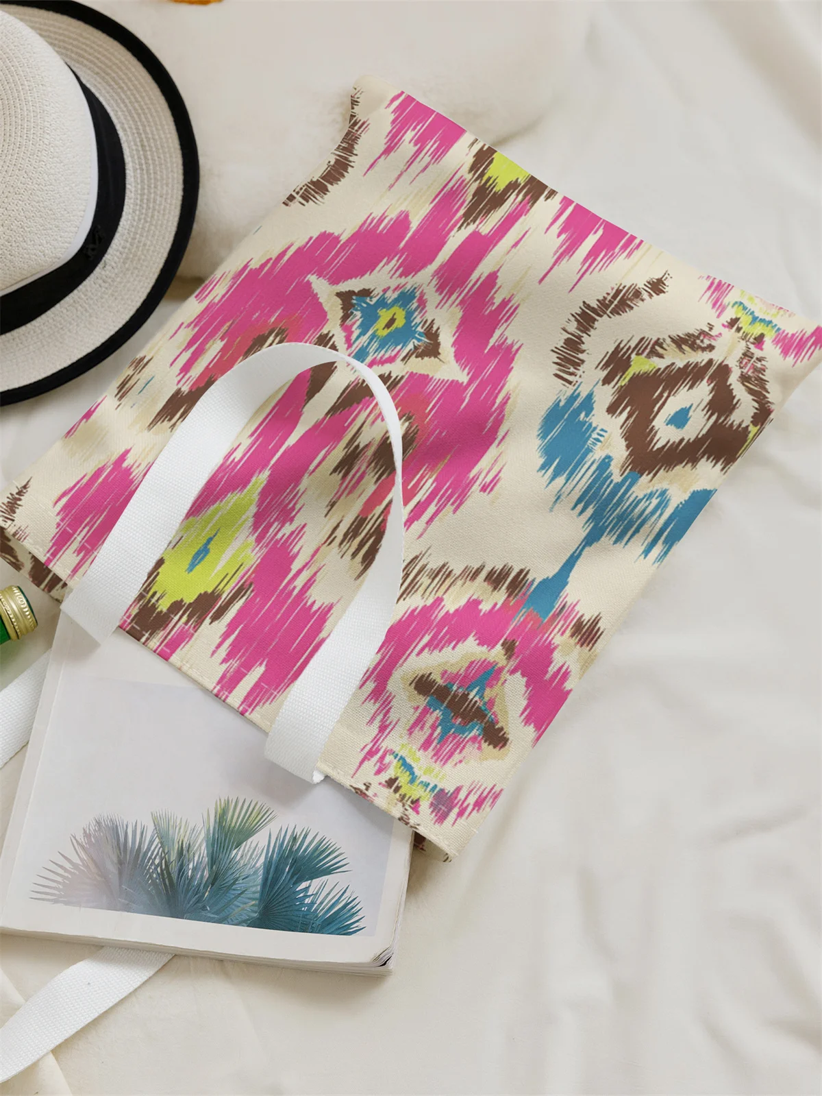 Printed casual handbag, reusable fashionable backpack, multifunctional handbag, canvas shopping bag