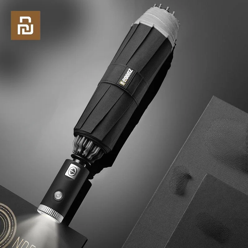 

Зонт Youpin Zuodu Автоматический складной со светодиодной подсветкой, ветрозащитный большой зонтик от дождя, портативный уличный Зонтик для женщин, для путешествий