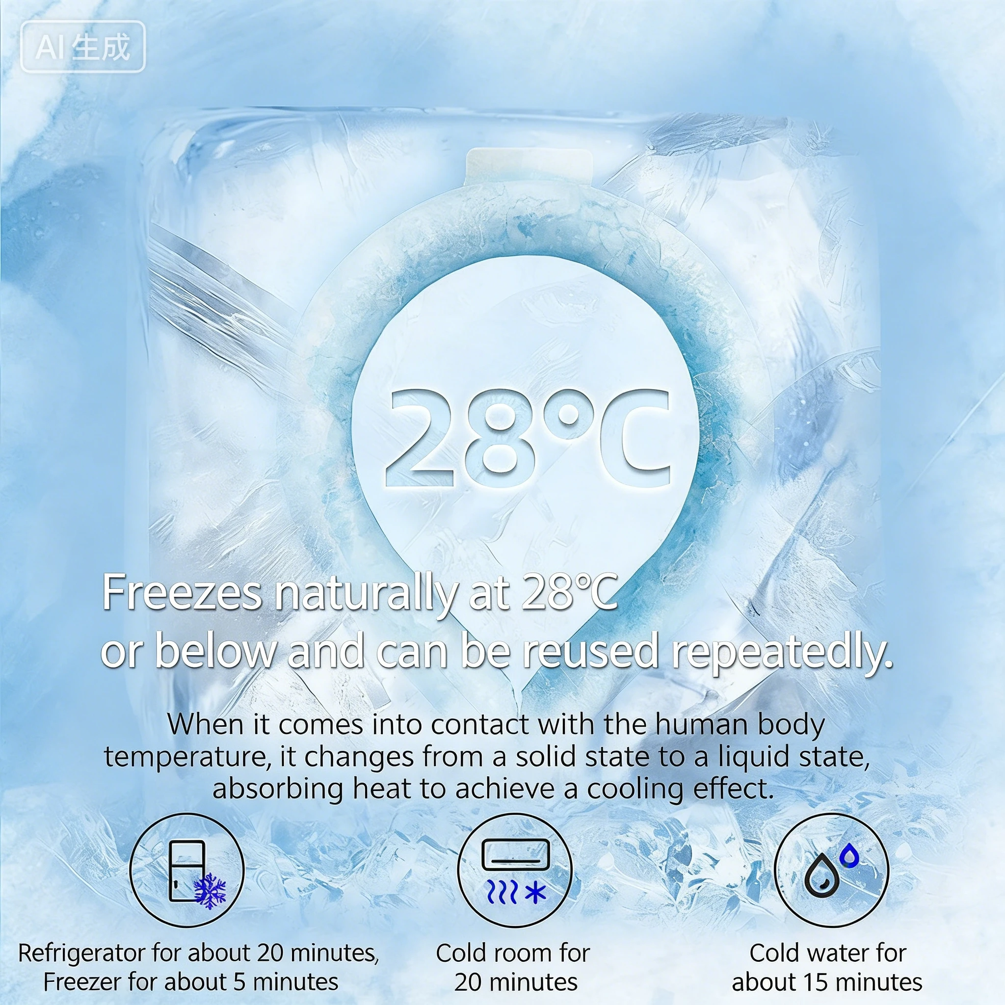 Anello refrigerante per il collo, impacco di ghiaccio personale, fascia rinfrescante in gel riutilizzabile e indossabile per il caldo - Image 2
