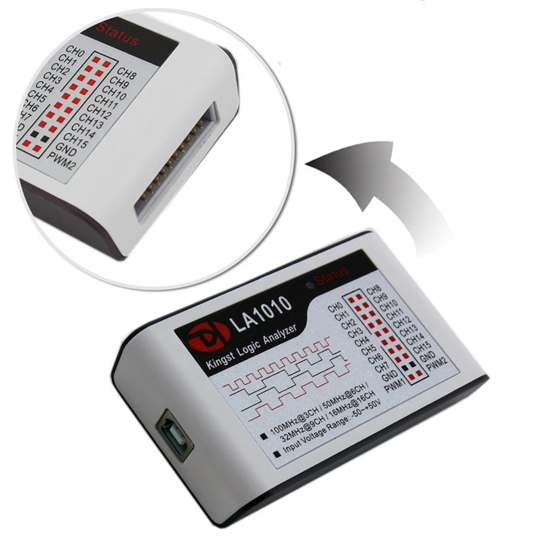 New Kingst LA1010 16CH 100MHz USB Logic Analyzer for MCU ARM FPGA FPGA Debug Tool English Software 3