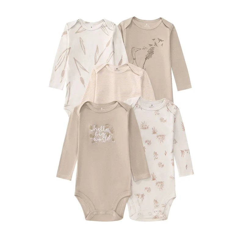 2025 Nuovo Body Del Bambino 5 Pz/lotto infantil Tuta Del Ragazzo Delle Ragazze Vestiti A Maniche Lunghe 100% Neonato Corpo Bebe Abbigliamento bambini Costume - immagine 4