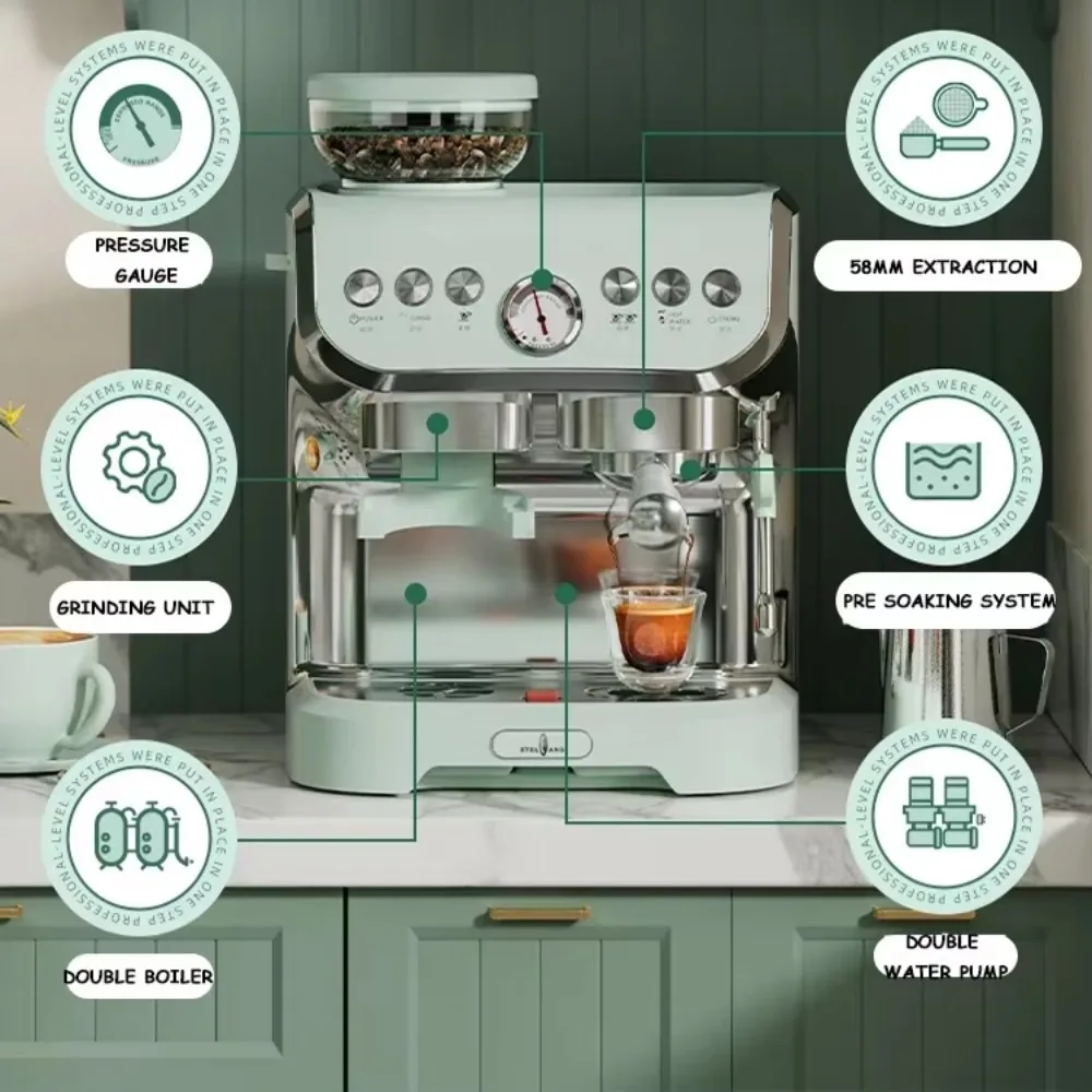 15 Bar Electric Hot Coffee Maker Coffee Machine Automatic Espresso Makers for Hotel