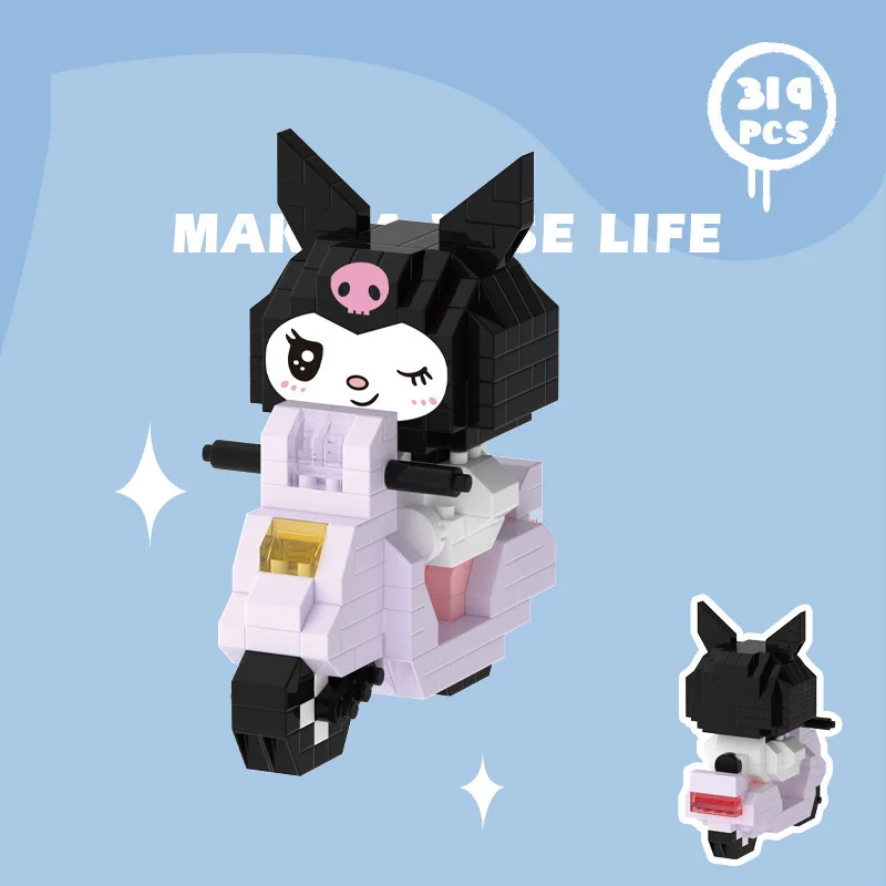 Cartoon Kuromi Building Blocks Originality Micro Particles Spelling And Inserting Children's Toys A Holiday Gift For Girls