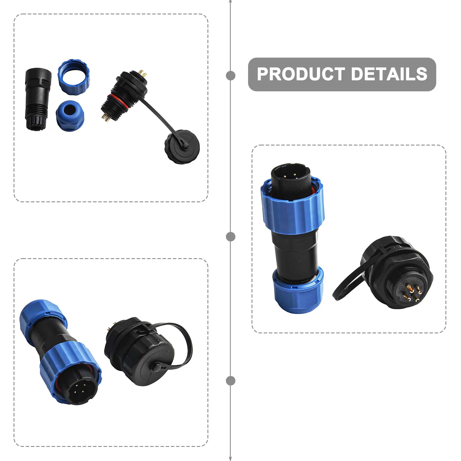 SP16 Waterproof Circular Socket Connector IP68 Rated with 2 to 9 Pins Essential for Low Frequency Applications