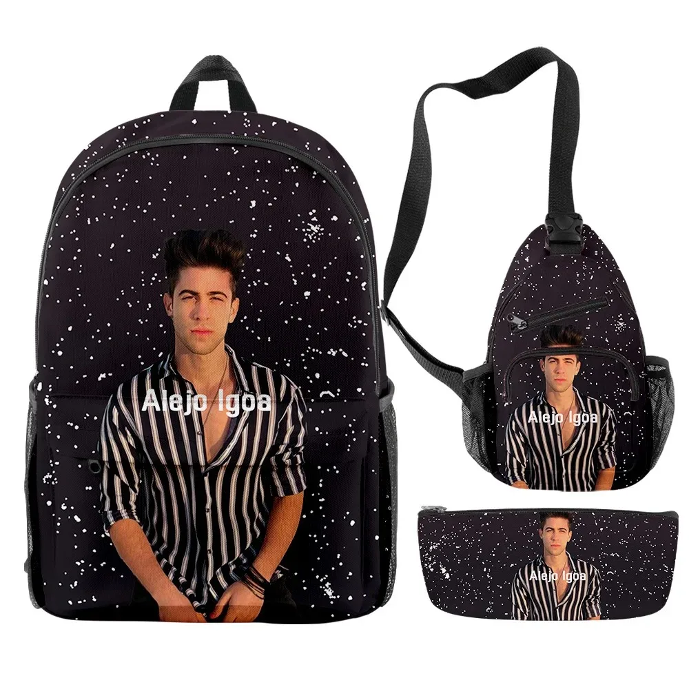 Alejo Igoa Merch 3 Paco/Set Saco Escolar De Viagem Saco Larapis Crossbody Bagl Terno Para Criancia As Aldult 2024