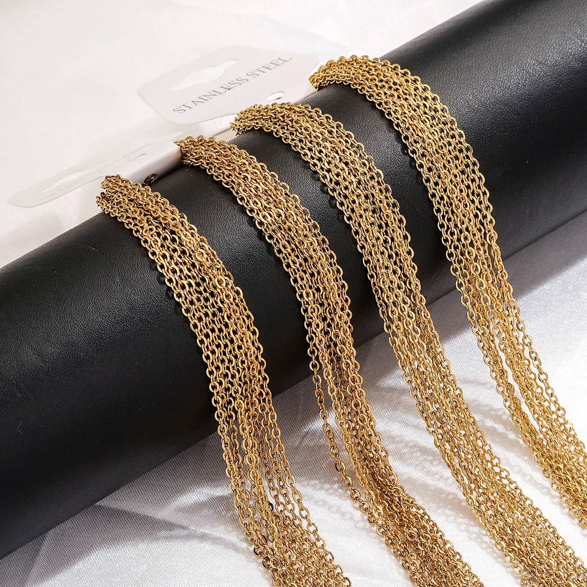 10Pcs Stainless Steel DIY Chain Ssuits PVD gold plated O Shape