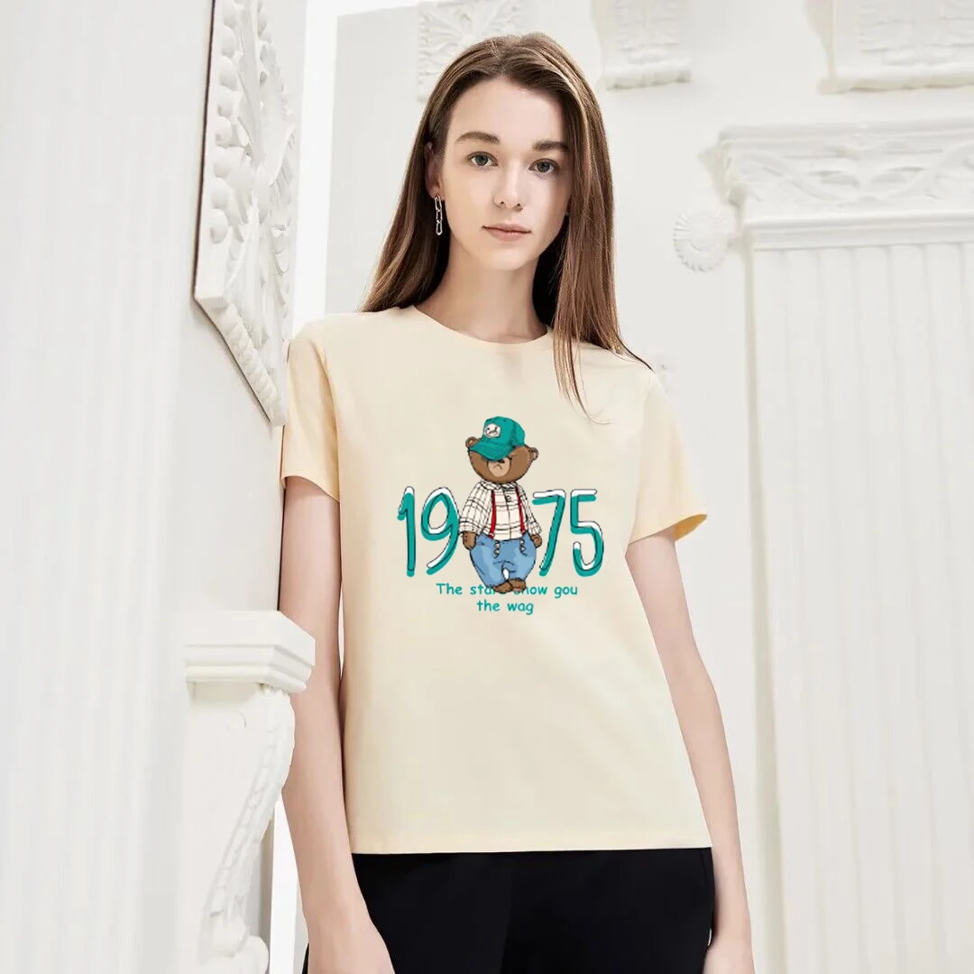 

Женская футболка в стиле ретро с принтом медведя, футболка в стиле поп-инди, панк-рок-группы, женские топы, базовые футболки с круглым вырезом, 1975