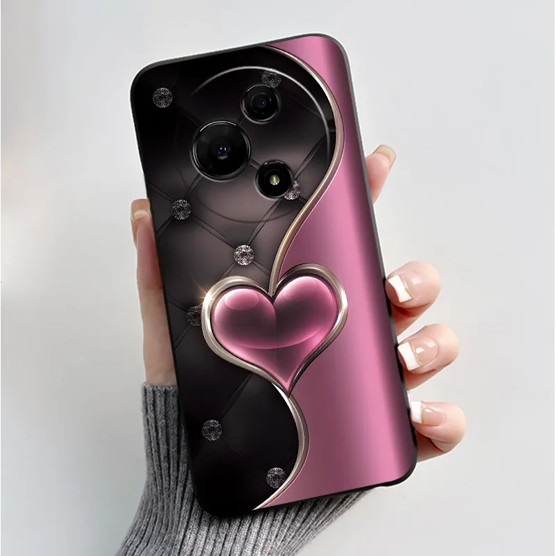 Luxury Fashion Butterfly Flowers Black Soft Silicone Shockproof Phone Case Cover