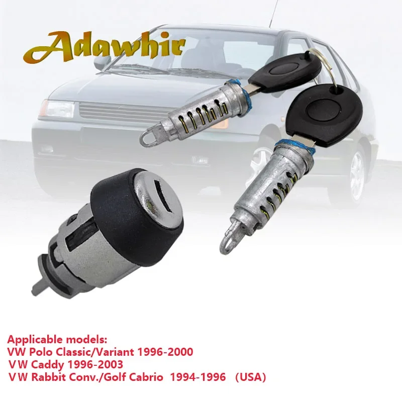 Adatto Per Volkswagen Polo Classic/Variante Caddy Rabbit Conv./Golf Cabrio Nucleo Serratura Maniglia + Pacchetto Nucleo Blocco Accensione