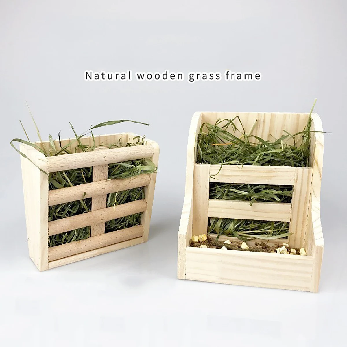 Pet-wooden-grass-rack-rabbit-food-bowl-food-box-2-in-1-grass-rack ...