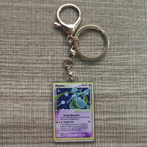 Pokemon Anime Small Card Key Chain Charizard Keychains Blastoise Venusaur Mewtwo Diy Acrylic Action Toy Figures Game Collection - Image 10