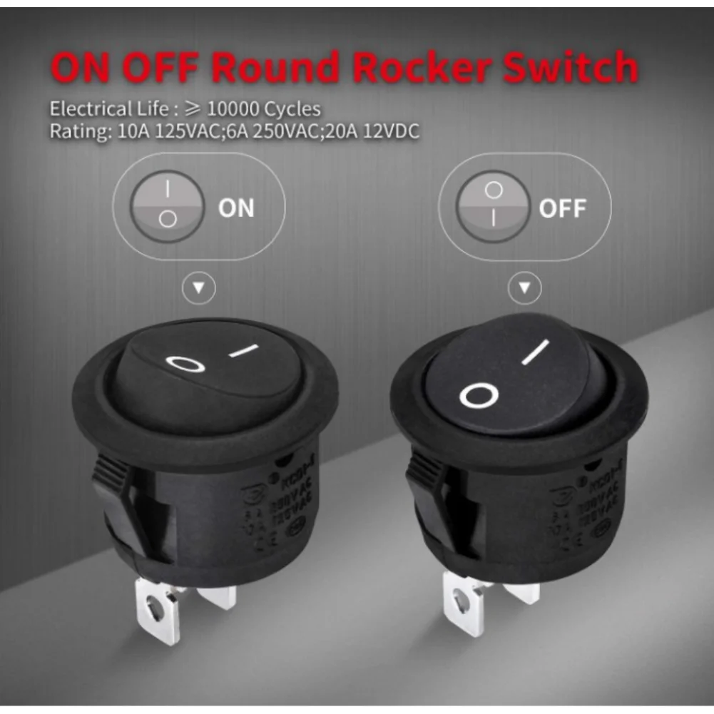 Interruttore A Bilanciere KCD1 10A 12V 220V Con Luce LED Per Auto E Barca Interruttore Rotondo Onoff~p137237690 - Foto 3