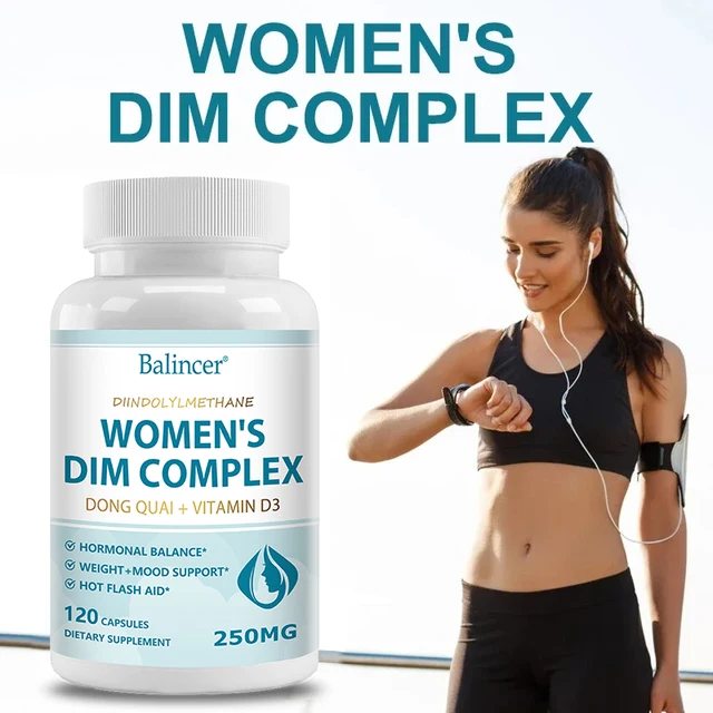 9130-837f2d.jpg DIM Supplement Complex - 250 mg, Black Pepper, Vitamin D3, Organic Alfalfa & Broccoli Female Hormone Balance, 120 Capsules