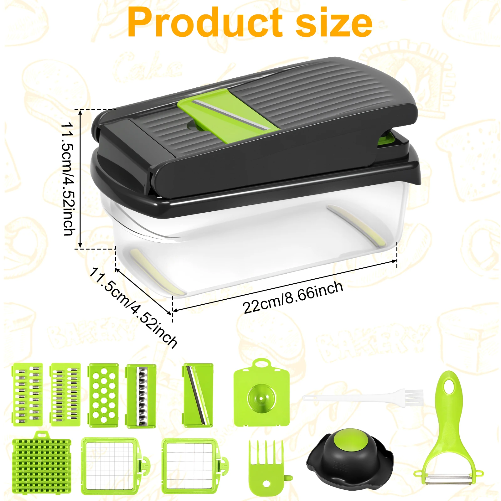 Multifunctional Vegetable Chopper with Container Food Chopper Vegetable Slicer Dicer Cut Food Grate Veggie Choppers Kitchen Item